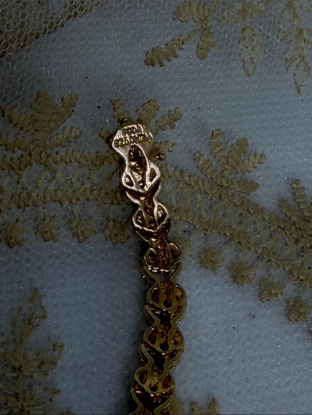 Vintage Estate Marquise Diamond Tennis Bracelet Gold-Finished 925 Sterling - Picture 5 of 9